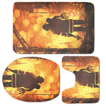 Brave Firefighter Painting Print 3 Piece Bath Mat Set