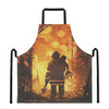 Brave Firefighter Painting Print Apron