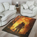 Brave Firefighter Painting Print Area Rug