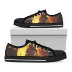 Brave Firefighter Painting Print Black Low Top Shoes
