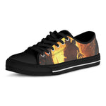 Brave Firefighter Painting Print Black Low Top Shoes