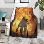 Brave Firefighter Painting Print Blanket