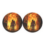 Brave Firefighter Painting Print Car Coasters