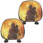 Brave Firefighter Painting Print Car Headrest Covers