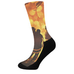 Brave Firefighter Painting Print Crew Socks