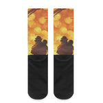 Brave Firefighter Painting Print Crew Socks