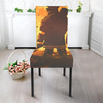 Brave Firefighter Painting Print Dining Chair Slipcover