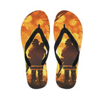 Brave Firefighter Painting Print Flip Flops