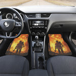 Brave Firefighter Painting Print Front and Back Car Floor Mats