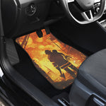 Brave Firefighter Painting Print Front and Back Car Floor Mats