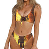 Brave Firefighter Painting Print Front Bow Tie Bikini