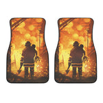 Brave Firefighter Painting Print Front Car Floor Mats