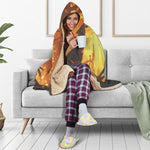 Brave Firefighter Painting Print Hooded Blanket