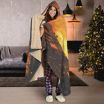 Brave Firefighter Painting Print Hooded Blanket