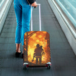 Brave Firefighter Painting Print Luggage Cover