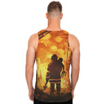 Brave Firefighter Painting Print Men's Tank Top