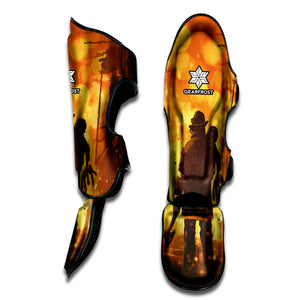 Brave Firefighter Painting Print Muay Thai Shin Guard