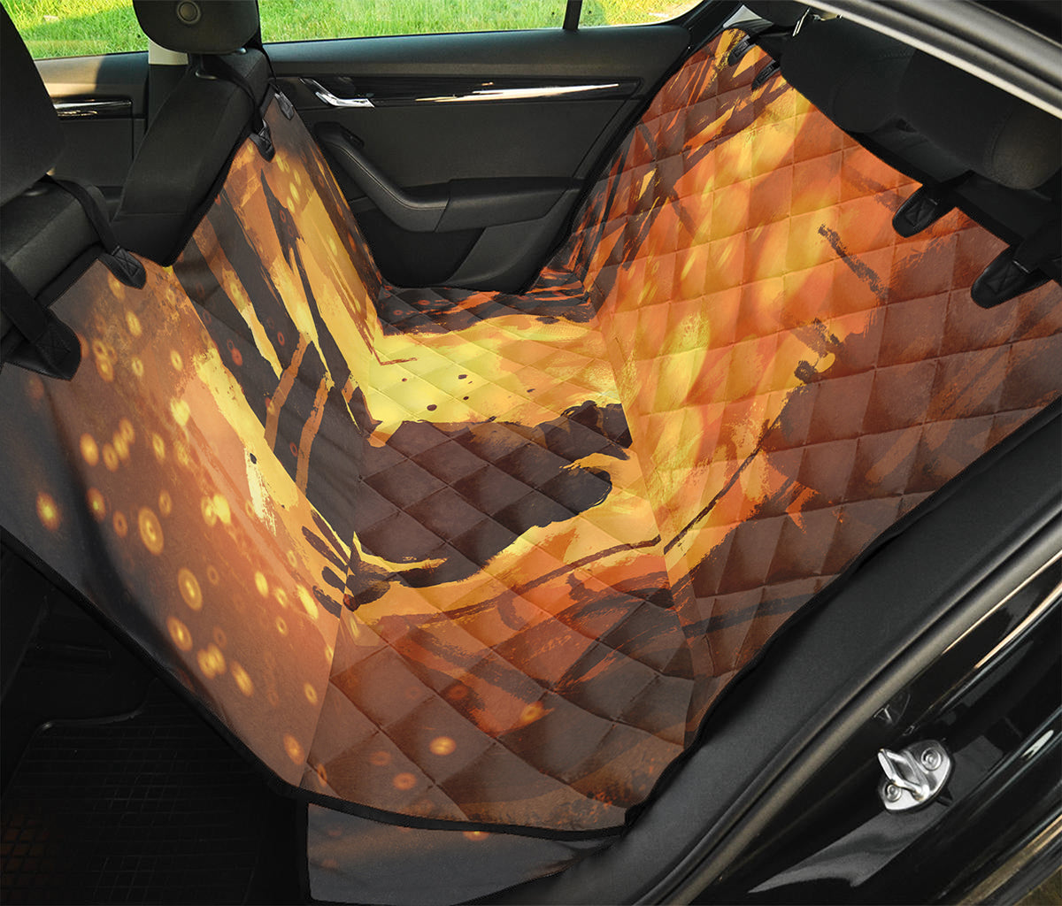 Brave Firefighter Painting Print Pet Car Back Seat Cover