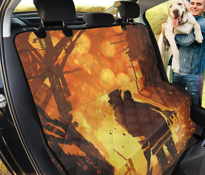 Brave Firefighter Painting Print Pet Car Back Seat Cover