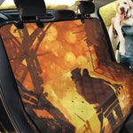 Brave Firefighter Painting Print Pet Car Back Seat Cover