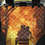 Brave Firefighter Painting Print Pet Car Back Seat Cover