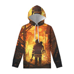 Brave Firefighter Painting Print Pullover Hoodie