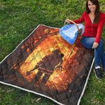 Brave Firefighter Painting Print Quilt