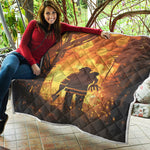 Brave Firefighter Painting Print Quilt
