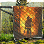 Brave Firefighter Painting Print Quilt