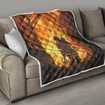 Brave Firefighter Painting Print Quilt