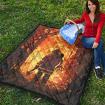 Brave Firefighter Painting Print Quilt