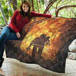 Brave Firefighter Painting Print Quilt