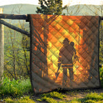 Brave Firefighter Painting Print Quilt