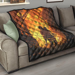 Brave Firefighter Painting Print Quilt