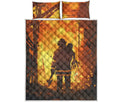 Brave Firefighter Painting Print Quilt Bed Set