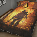 Brave Firefighter Painting Print Quilt Bed Set