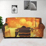 Brave Firefighter Painting Print Sofa Cover