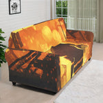 Brave Firefighter Painting Print Sofa Cover
