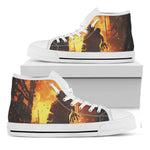 Brave Firefighter Painting Print White High Top Shoes