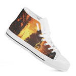 Brave Firefighter Painting Print White High Top Shoes