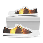 Brave Firefighter Painting Print White Low Top Shoes