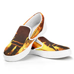 Brave Firefighter Painting Print White Slip On Shoes