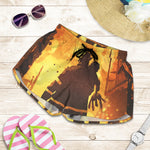 Brave Firefighter Painting Print Women's Shorts