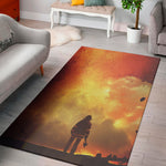 Brave Firefighter With Axe Print Area Rug