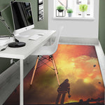 Brave Firefighter With Axe Print Area Rug