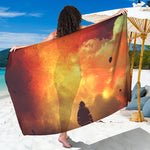 Brave Firefighter With Axe Print Beach Sarong Wrap