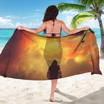 Brave Firefighter With Axe Print Beach Sarong Wrap