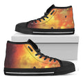 Brave Firefighter With Axe Print Black High Top Sneakers