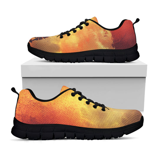 Brave Firefighter With Axe Print Black Sneakers