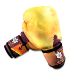 Brave Firefighter With Axe Print Boxing Gloves